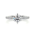 Round Pave Lab Grown Diamond Engagement Ring