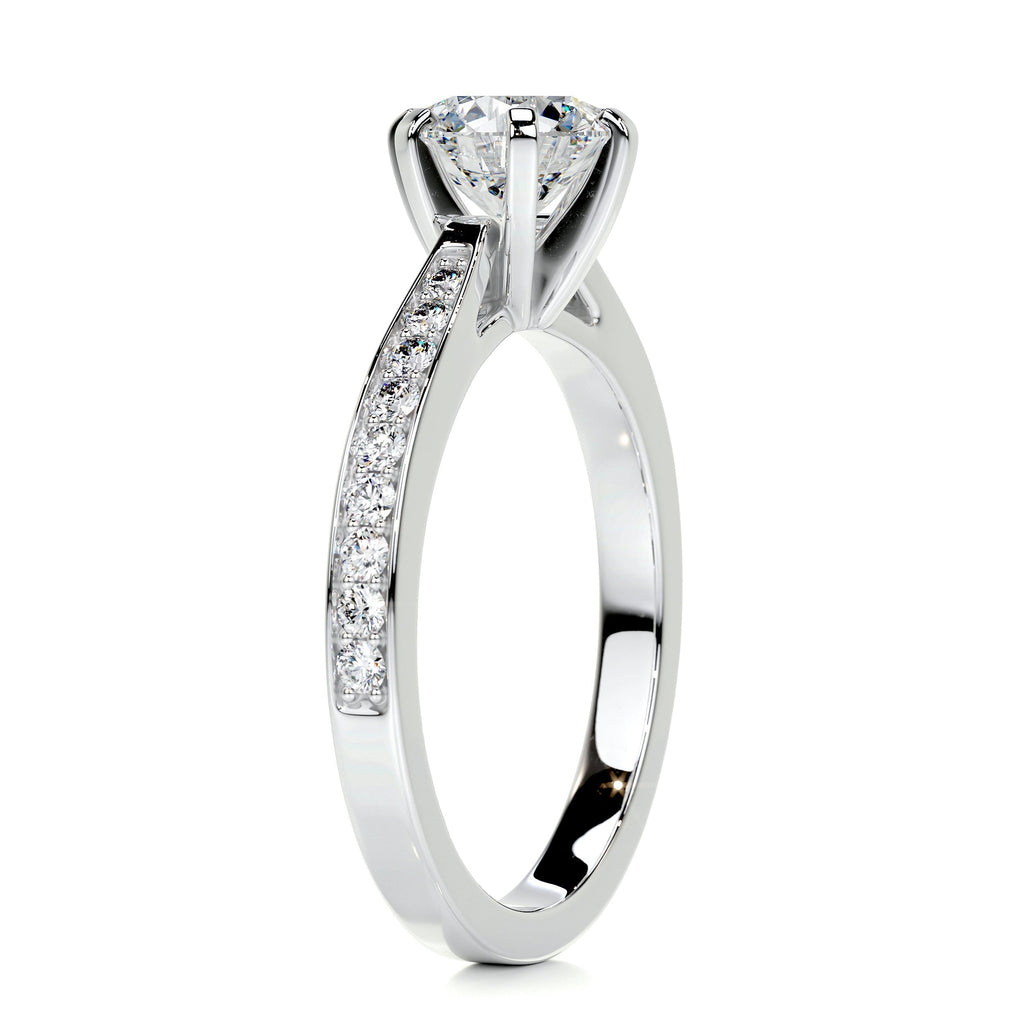 Round Pave Lab Grown Diamond Engagement Ring