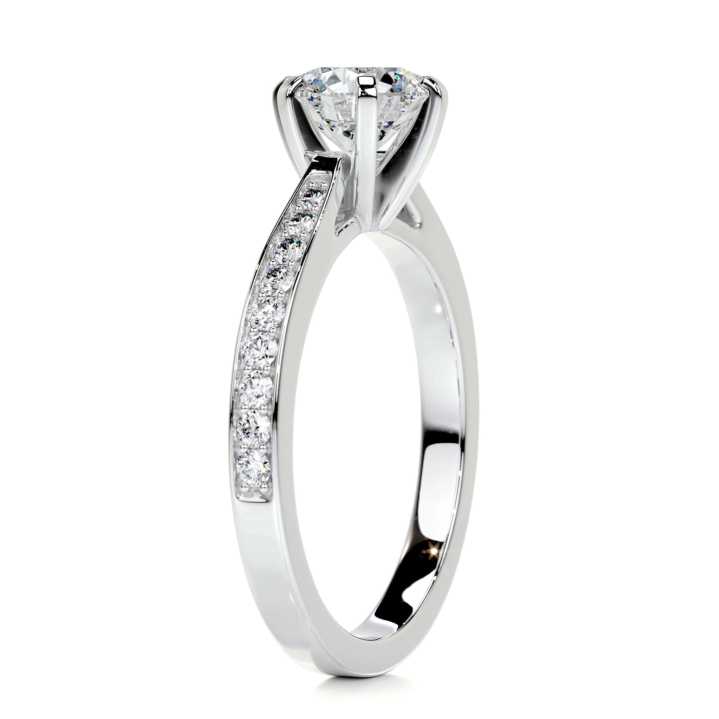 Round Pave Lab Grown Diamond Engagement Ring