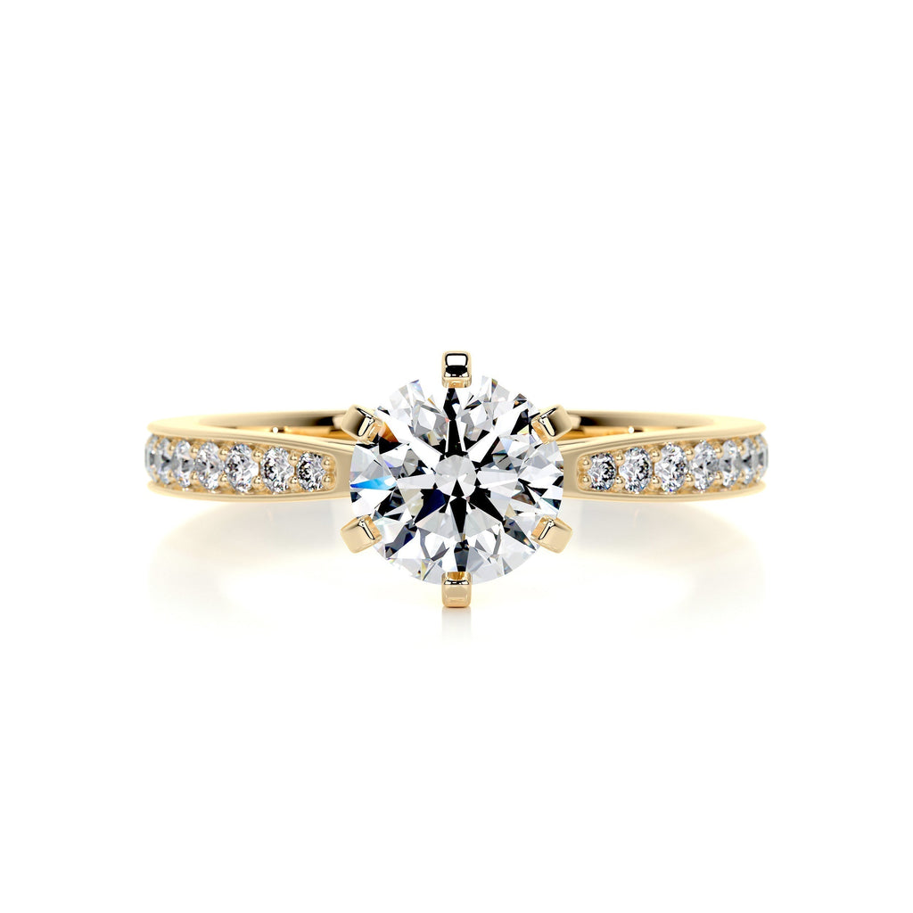 Round Pave Lab Grown Diamond Engagement Ring
