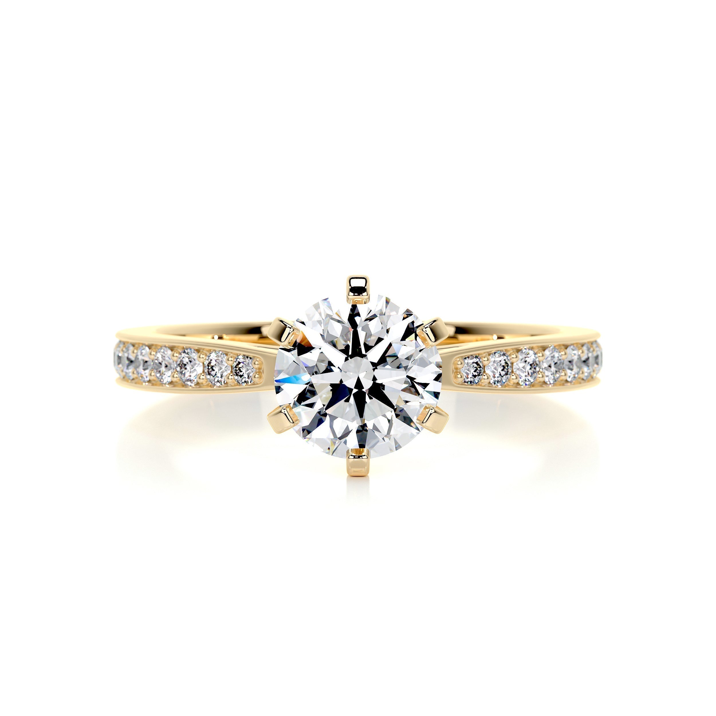 Round Pave Lab Grown Diamond Engagement Ring