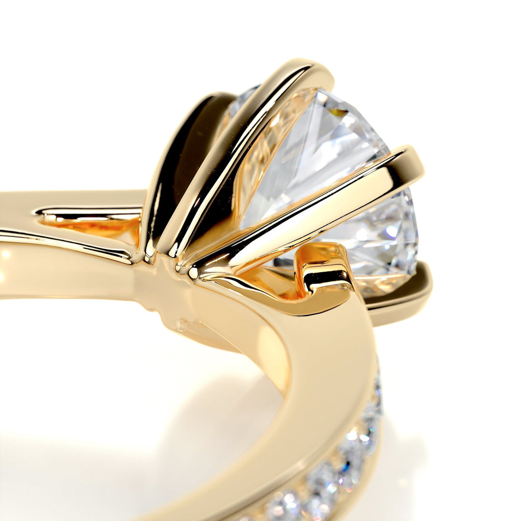 Round Pave Lab Grown Diamond Engagement Ring
