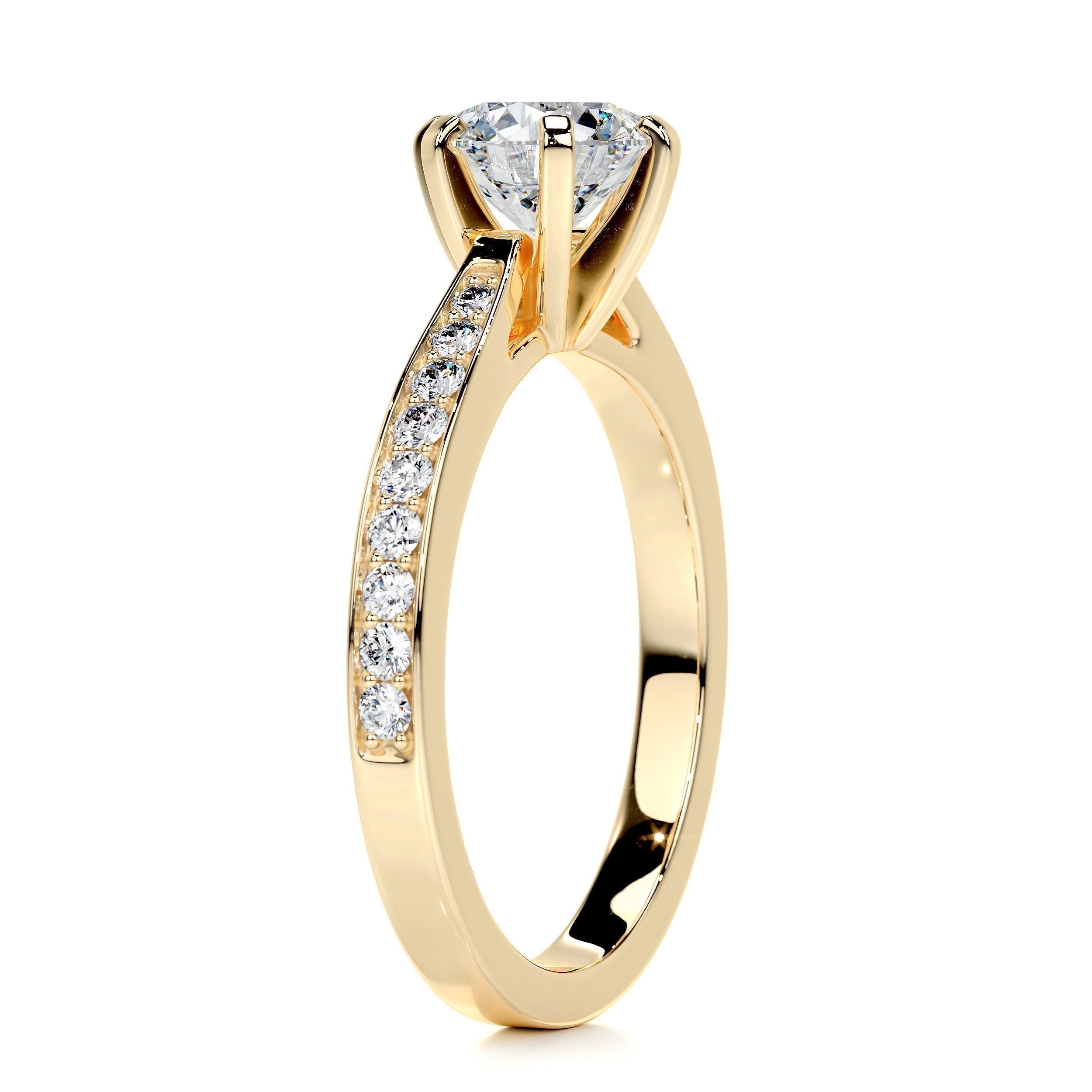 Round Pave Lab Grown Diamond Engagement Ring