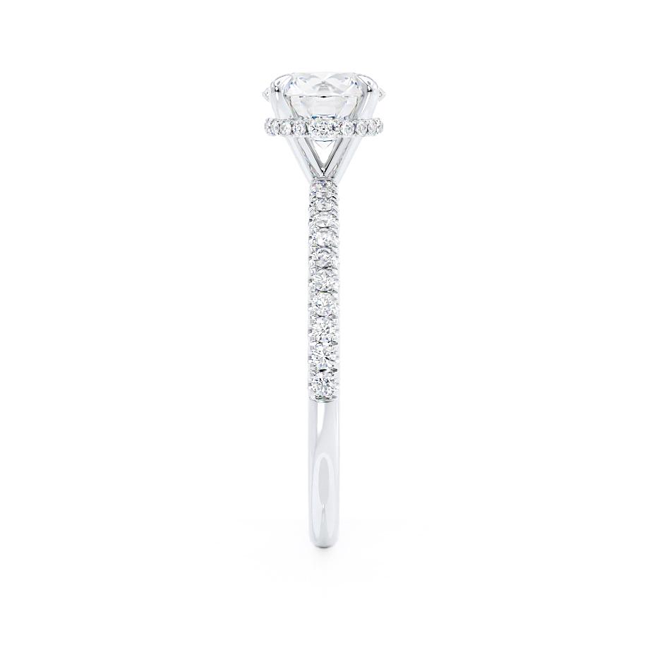 1.0 CT Round Hidden Halo CVD E/VVS2 Diamond Engagement Ring
