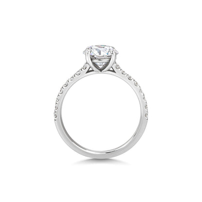 1.5 CT Round Cut Pave CVD F/VVS1 Diamond Engagement Ring 4