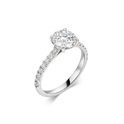 1.5 CT Round Cut Pave CVD F/VVS1 Diamond Engagement Ring 3