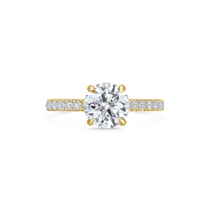 1.5 CT Round Cut Pave CVD F/VVS1 Diamond Engagement Ring 8