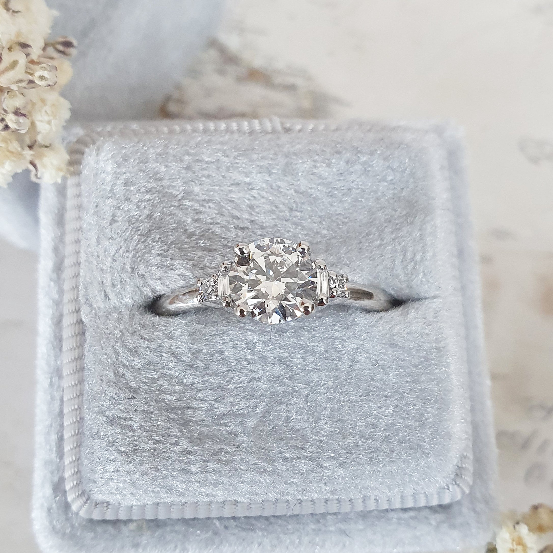 Round Cluster Lab Grown Diamond Engagement Ring