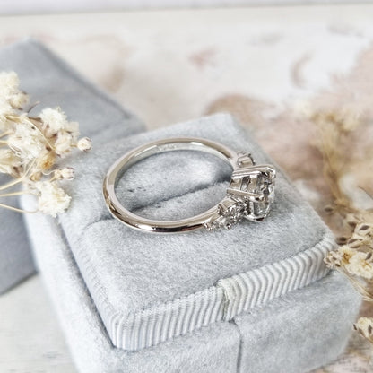 1.0 CT Round Cluster CVD E/VS1 Diamond Engagement Ring 5