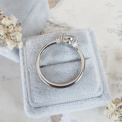 1.0 CT Round Five Stones CVD E/VS1 Diamond Engagement Ring 5