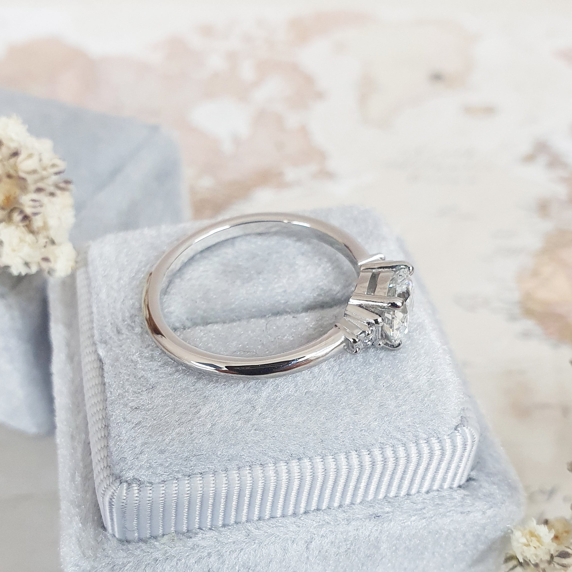 Round Cluster Lab Grown Diamond Engagement Ring