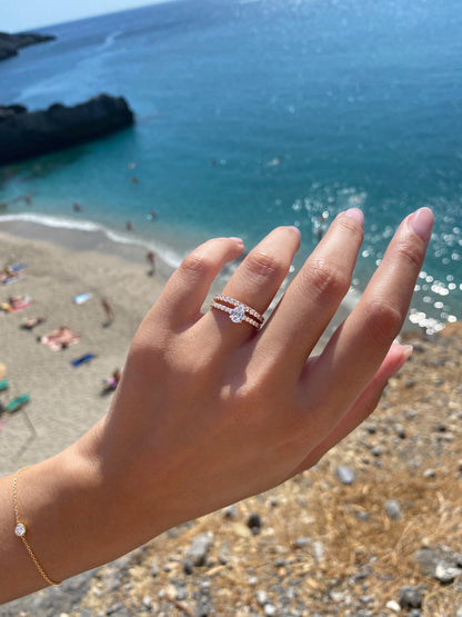 2 CT Pear Cut Pave CVD F/VS1 Diamond Engagement Ring 11