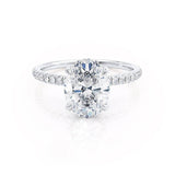1.20 CT Oval Hidden Halo CVD F/VVS1 Diamond Engagement Ring