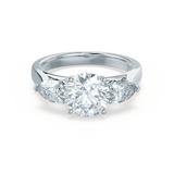 1.00 CT Round Three Stone CVD G/VS1 Diamond Engagement Ring