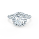 1.20 CT Round Halo CVD G/VVS1 Diamond Engagement Ring