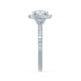 1.30 CT Cushion Halo CVD G/VVS2 Diamond Engagement Ring