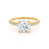 1.20 CT Round Pave Setting CVD E/VVS1 Diamond Engagement Ring