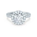 1.00 CT Round Halo CVD G/VS2 Diamond Engagement Ring