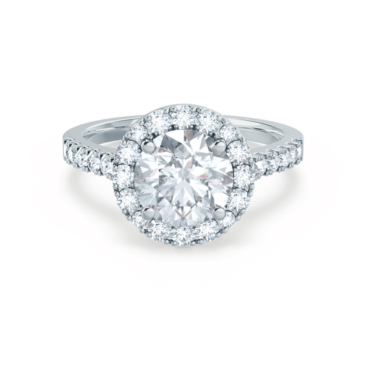 1.0 CT Round Halo CVD F/VS1 Diamond Engagement Ring