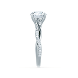 0.75 CT Round Twisted Pave Setting CVD F/VS2 Diamond Engagement Ring