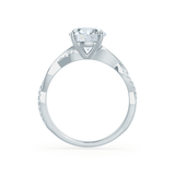 0.75 CT Round Twisted Pave Setting CVD F/VS2 Diamond Engagement Ring