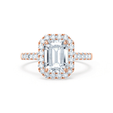 1.01 CT Emerald Halo CVD F/VVS2 Diamond Engagement Ring
