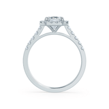 1.01 CT Emerald Halo CVD G/VVS2 Diamond Engagement Ring