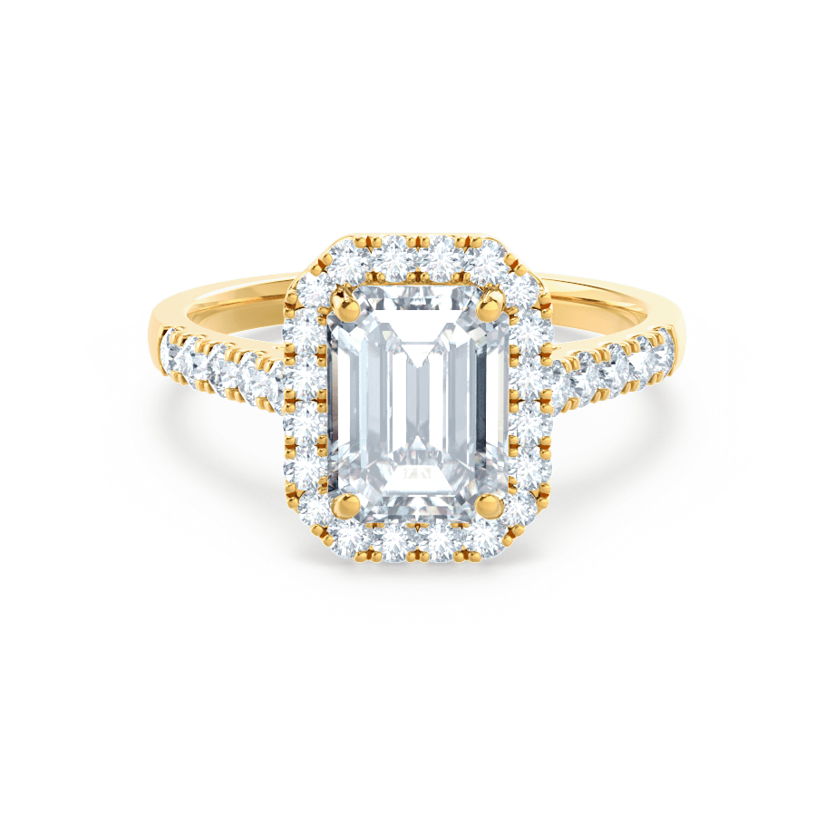 1.01 CT Emerald Halo CVD E/VVS2 Diamond Engagement Ring