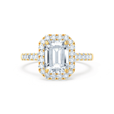 1.01 CT Emerald Halo CVD E/VVS2 Diamond Engagement Ring