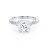 1.00 CT Round Milgrain Pave CVD F/VS1 Diamond Engagement Ring