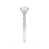 1.00 CT Round Milgrain Pave CVD F/VS1 Diamond Engagement Ring