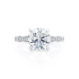 1.00 CT Round Milgrain Pave CVD F/VS1 Diamond Engagement Ring