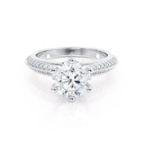 1.20 CT Round Pave Setting CVD E/VS1 Diamond Engagement Ring