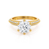 1.20 CT Round Pave Setting CVD G/VVS2 Diamond Engagement Ring