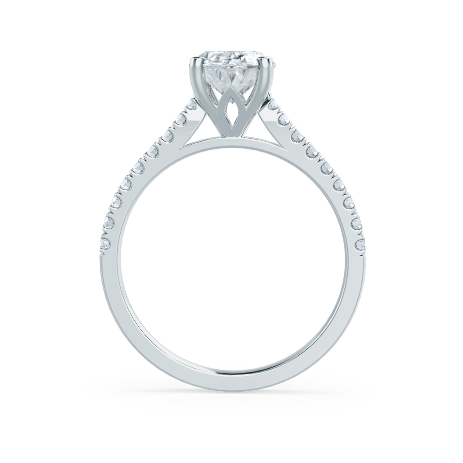 1.50 CT Round Pave Setting CVD E/VVS2 Diamond Engagement Ring