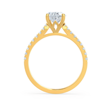 1.20 CT Round Pave Setting CVD F/VVS2 Diamond Engagement Ring