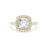 1.20 CT Cushion Halo CVD E/VVS2 Diamond Engagement Ring