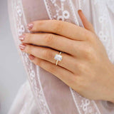 1.20 CT Emerald Pave Setting CVD G/VVS1 Diamond Engagement Ring