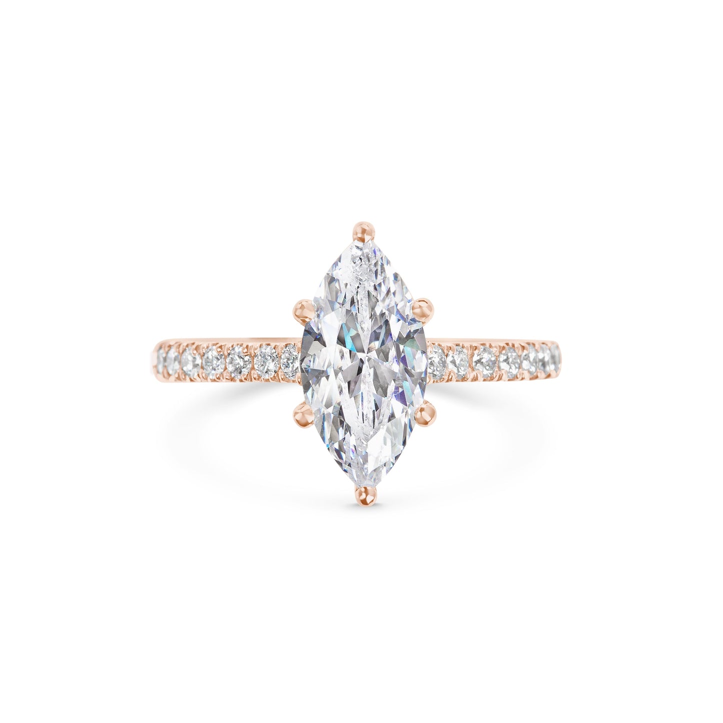 2 CT Marquise Cut Pave CVD F/VS1 Diamond Engagement Ring 9