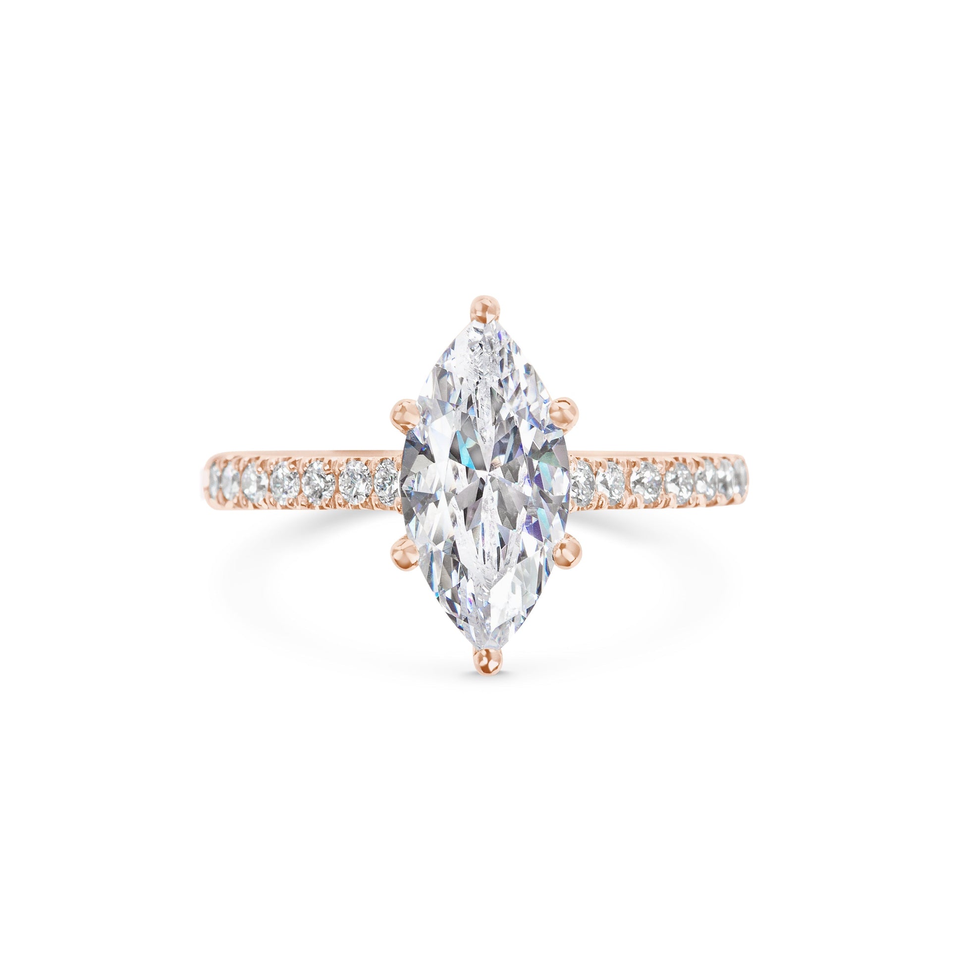 2 CT Marquise Cut Pave CVD F/VS1 Diamond Engagement Ring 9