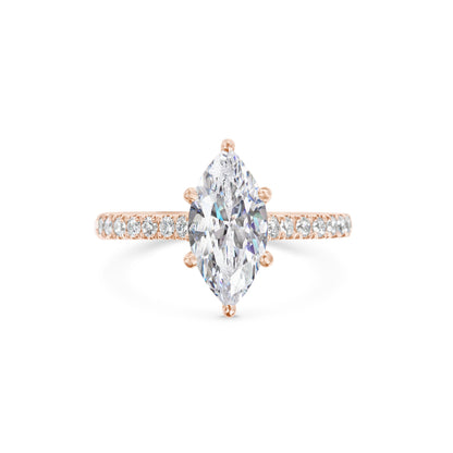 2 CT Marquise Cut Pave CVD F/VS1 Diamond Engagement Ring 9