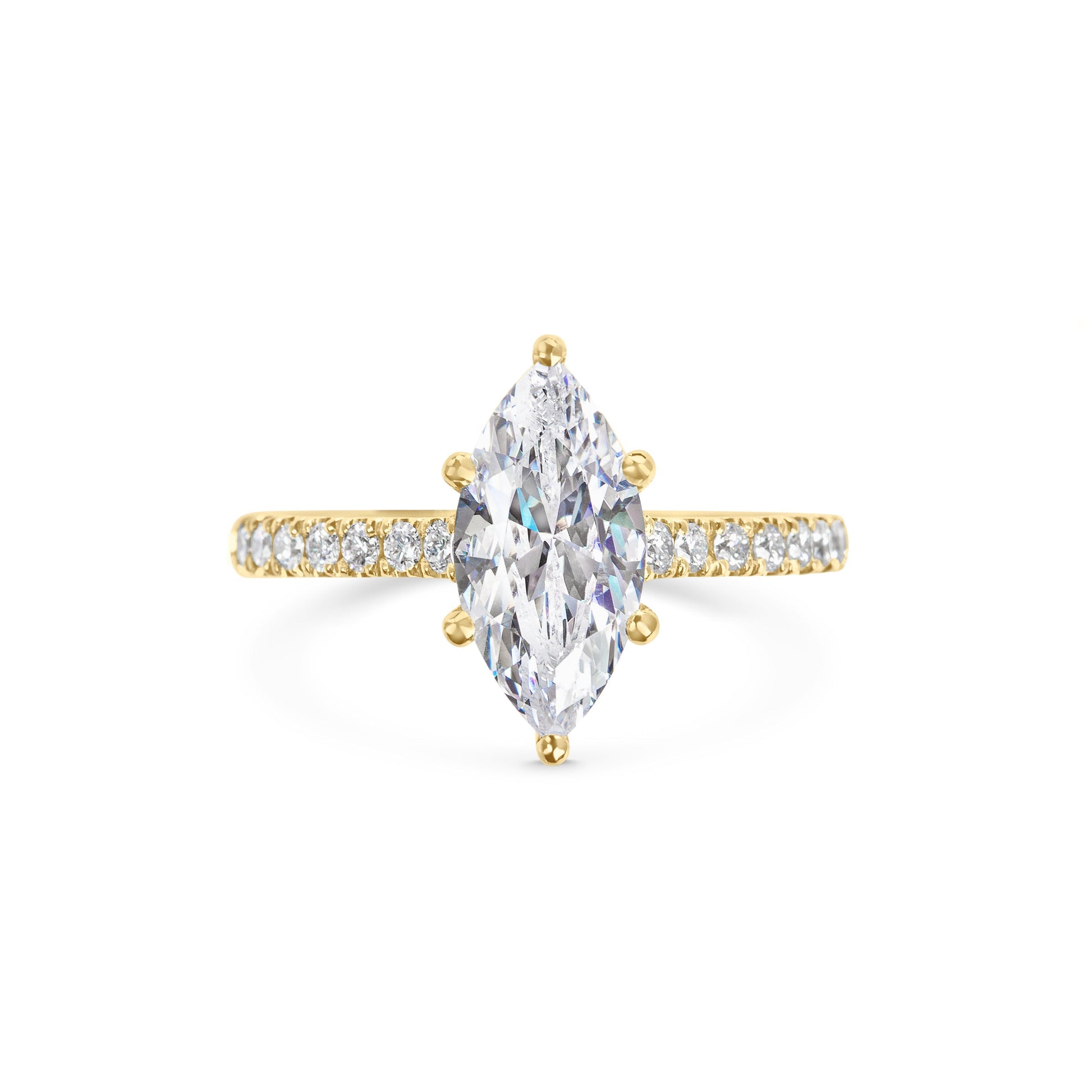 2 CT Marquise Cut Pave CVD F/VS1 Diamond Engagement Ring 5