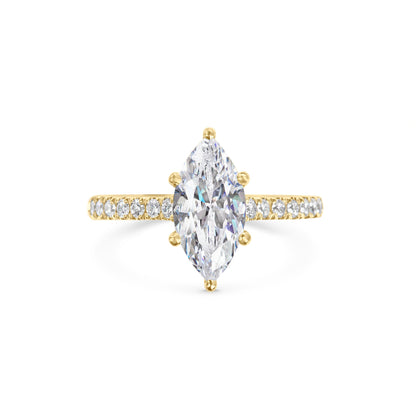 2 CT Marquise Cut Pave CVD F/VS1 Diamond Engagement Ring 5
