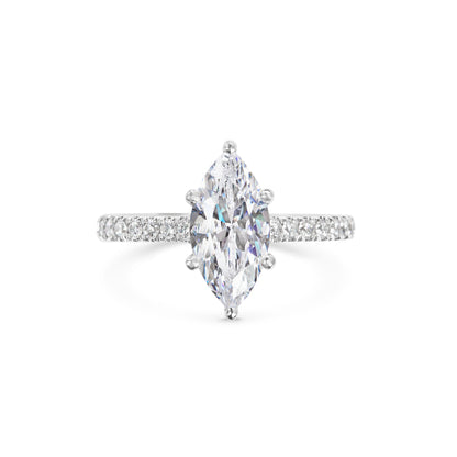 2 CT Marquise Cut Pave CVD F/VS1 Diamond Engagement Ring 1