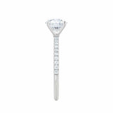 1.00 CT Round Pave Setting CVD E/VVS1 Diamond Engagement Ring