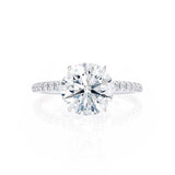 1.00 CT Round Pave Setting CVD E/VVS1 Diamond Engagement Ring