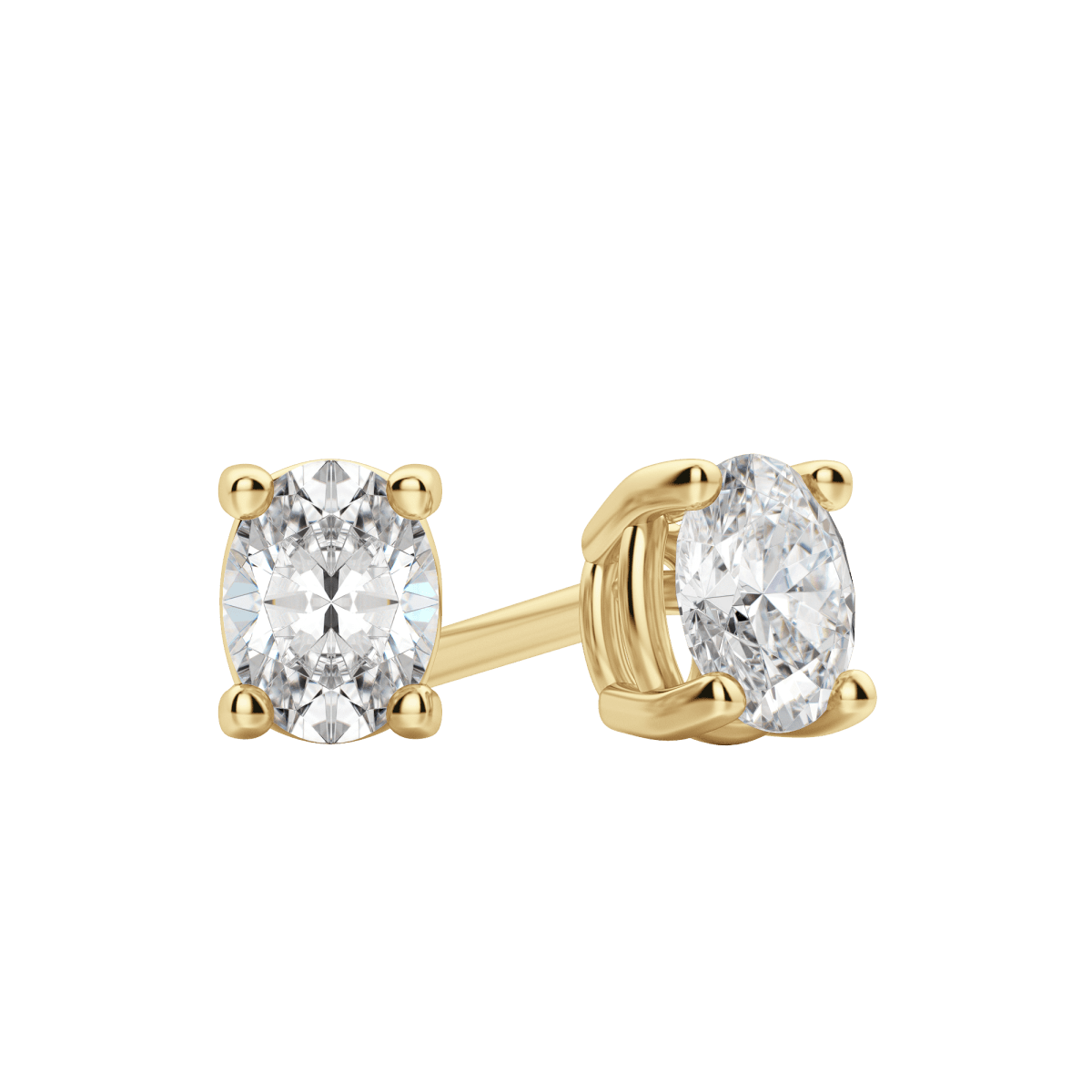 0.50 CT-2.0 CT Oval Solitaire Lab Grown Diamond Earrings