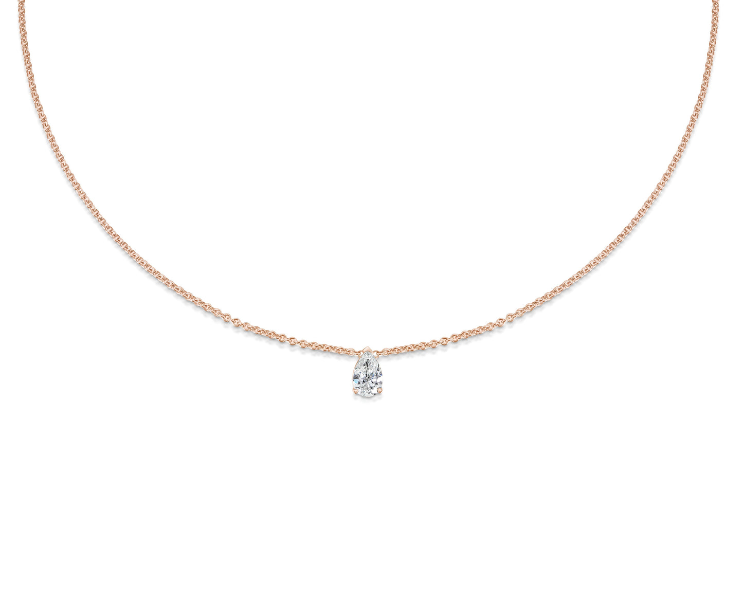 0.30 CT Pear Solitaire CVD F/VS Diamond Necklace 6
