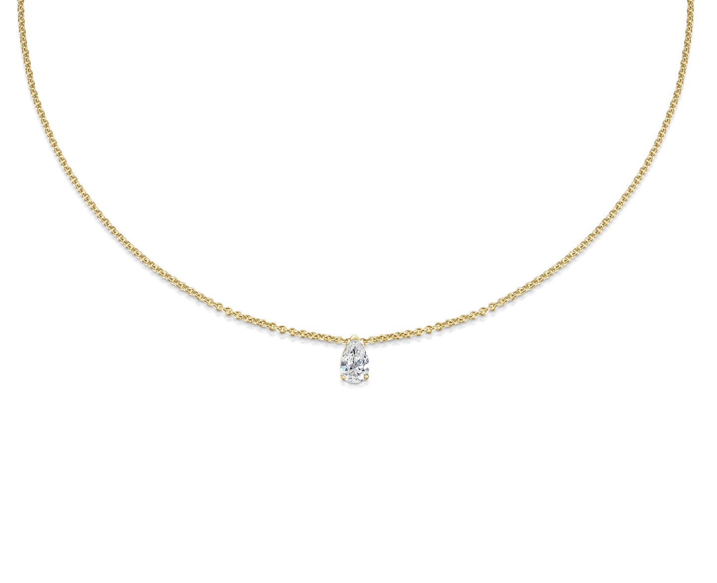 0.30 CT Pear Solitaire CVD F/VS Diamond Necklace 4