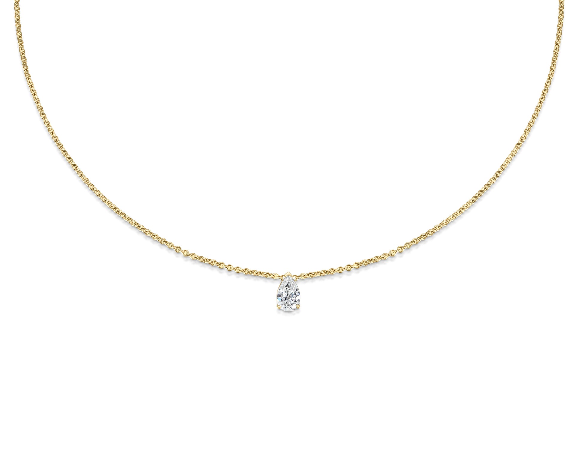0.30 CT Pear Solitaire CVD F/VS Diamond Necklace 4